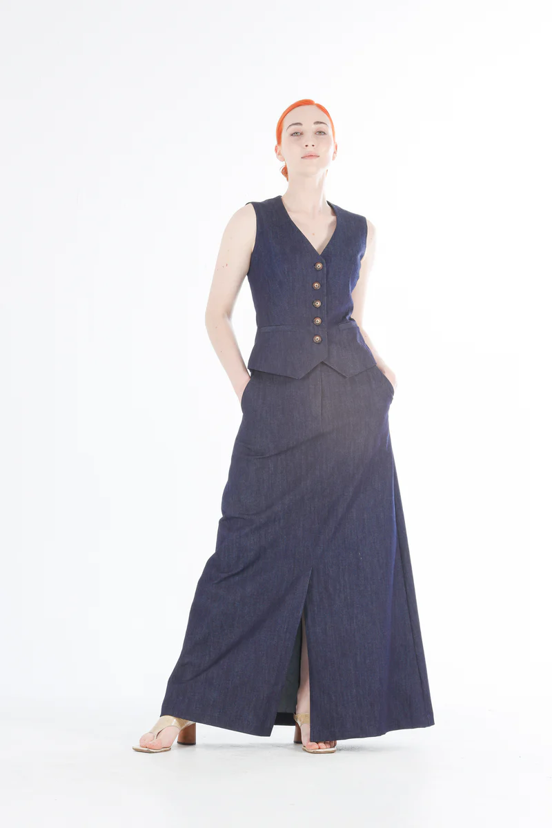 Denim Vest in Indigo - Image 3