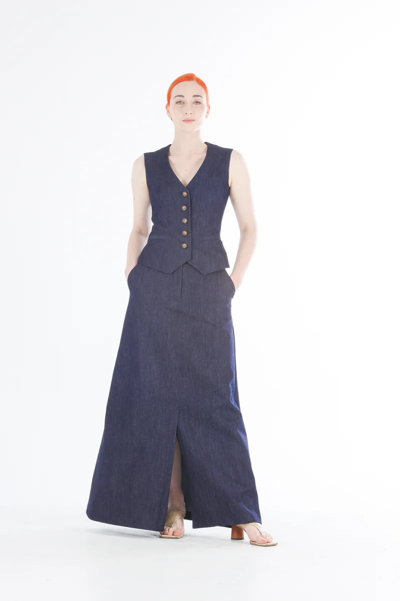 Denim Vest in Indigo - Image 4
