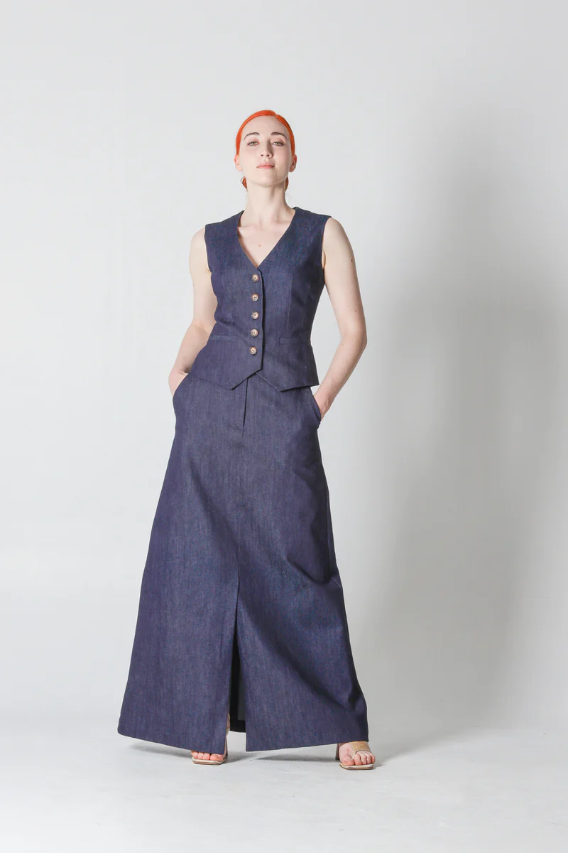 Denim Vest in Indigo