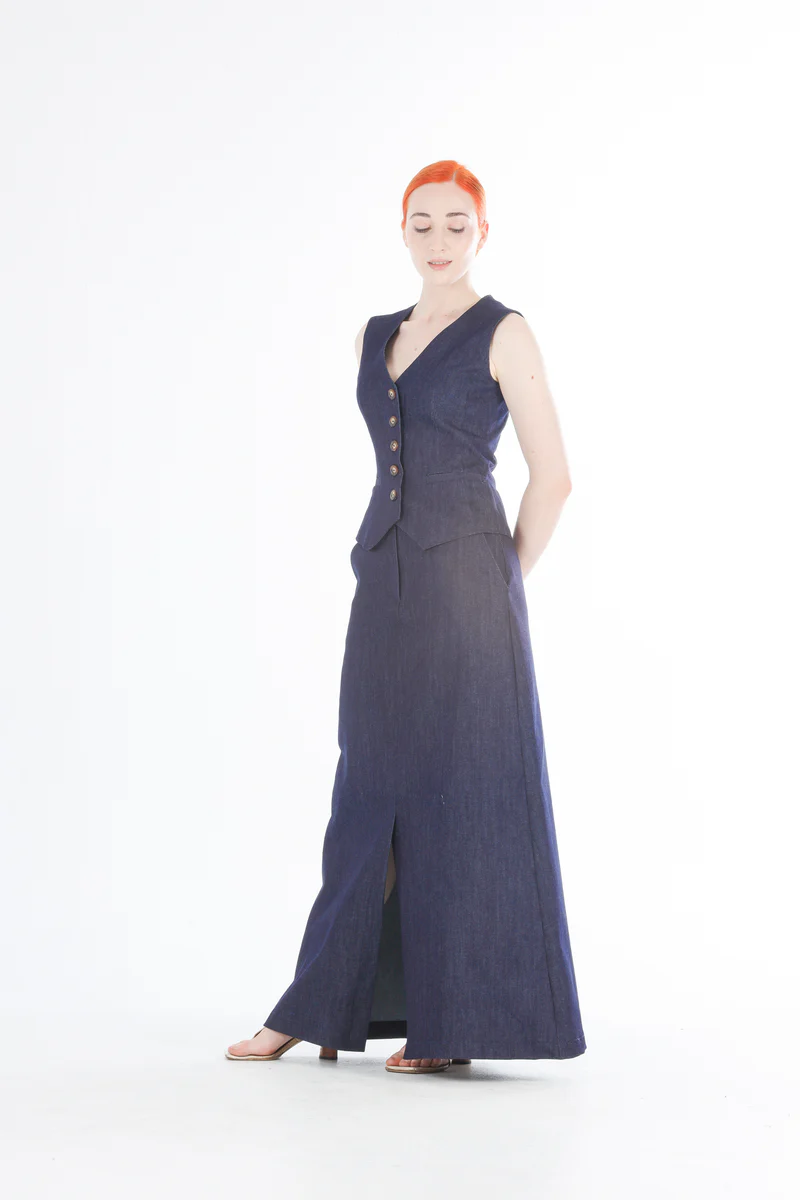 Denim Vest in Indigo - Image 7