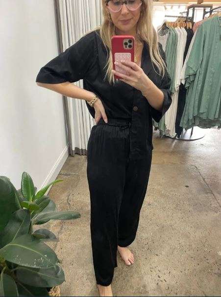 Bamboo Pyjamas: Crop Button Up and Pant Set - Image 11