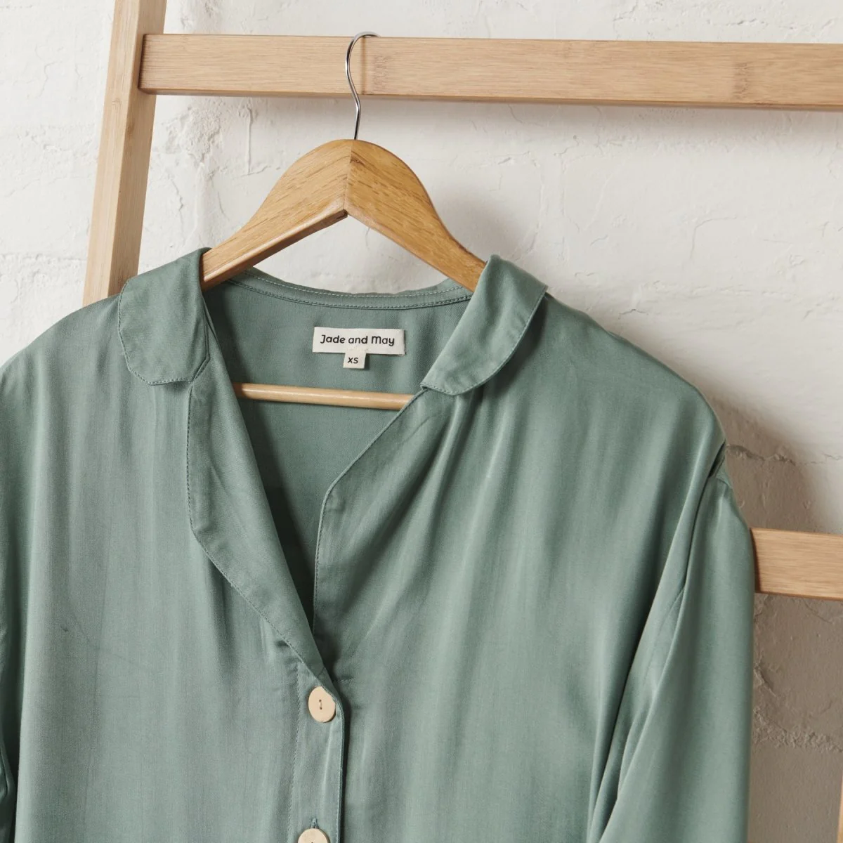 Bamboo Pyjamas: Crop Button Up and Pant Set - Image 4