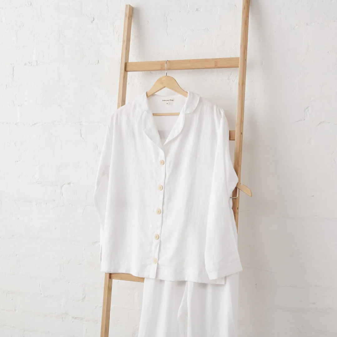 Classic White Linen Pyjama Set - Image 4